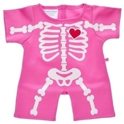 NEW Build a Bear Clothing Pink Skeleton Suit Costume 